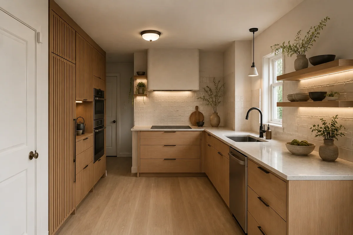 Japandi AI kitchen style switch preview result